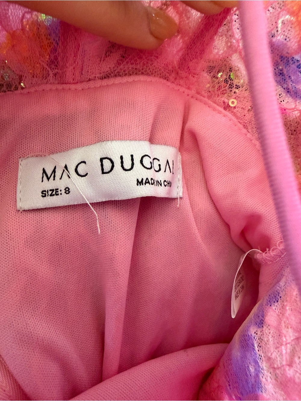 BRAND NEW- Mac Duggal Pink Floral Sequin Evening Gown sz 8 - Picture 12 of 12